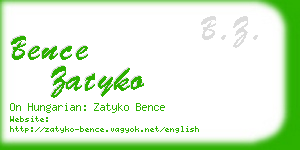 bence zatyko business card